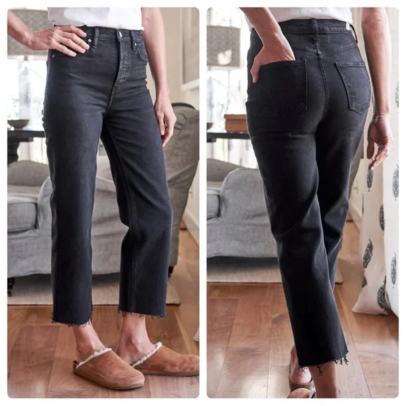 Frank & Eileen Monaghan Mom Jean Italian Vintage Denim 1995 Wash Black Size 29 - Picture 1 of 10